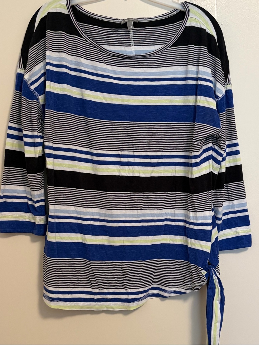 Talbots Black & White Striped Top